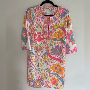 Gretchen Scott Deaigns Split Neck Dress - Vibrant Floral